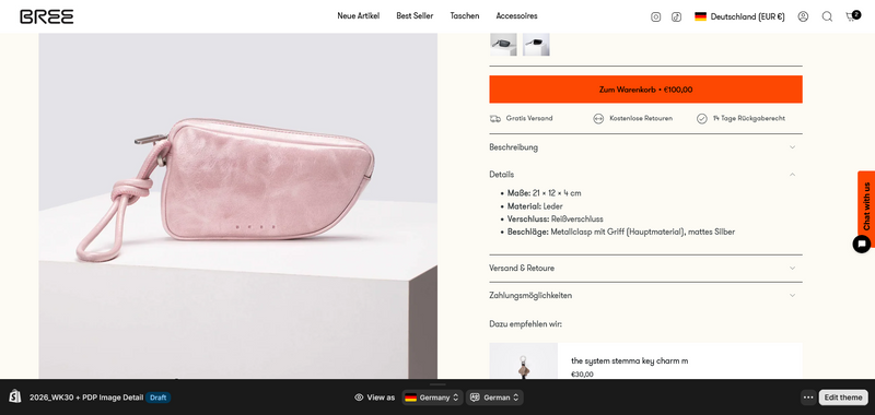 BREE Shopify PDP Redesign: Metafield-Powered Accordions and Variant-Specific Add-ons